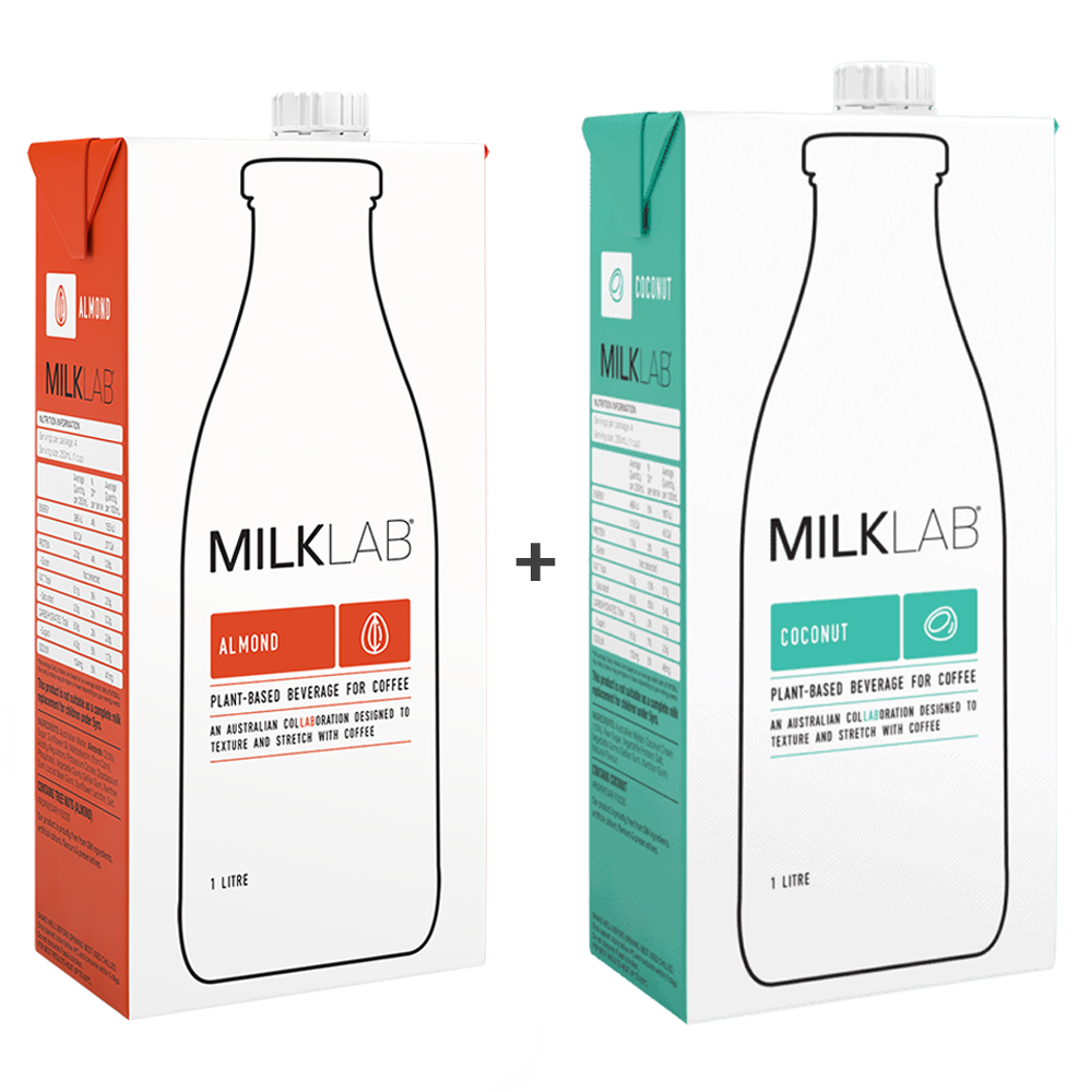 Almond Milk (Pack of 8, 1L each) + Coconut Milk (Pack of 8, 1L each) - Plant Based